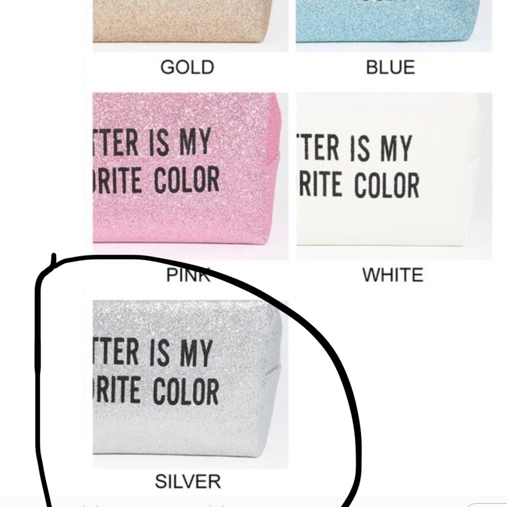 Glitter makeup bag in silver!! 💕💕 - Picture 2 of 2